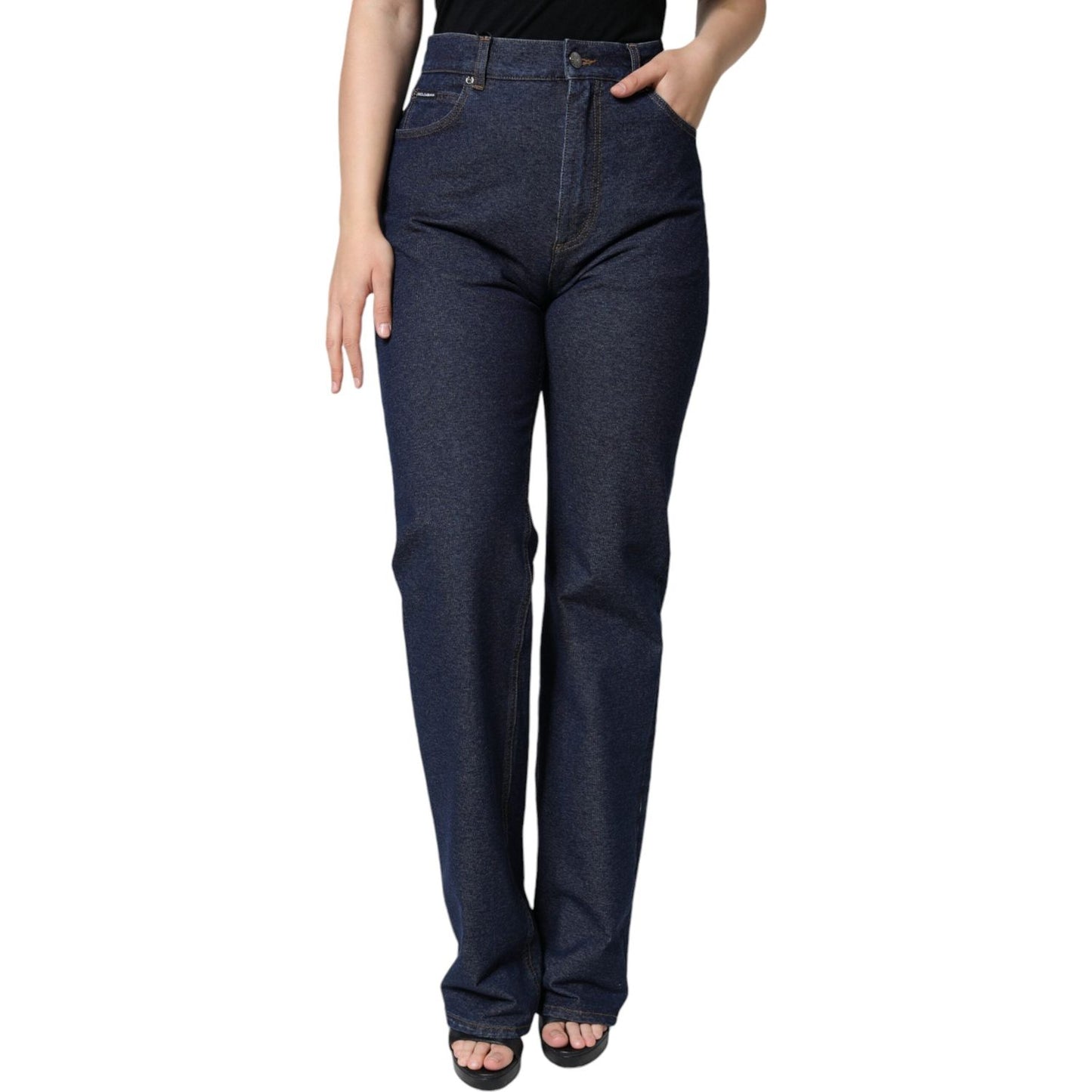 Dolce & Gabbana Dark Blue Cotton Stretch Straight Denim Jeans PAN74025-40