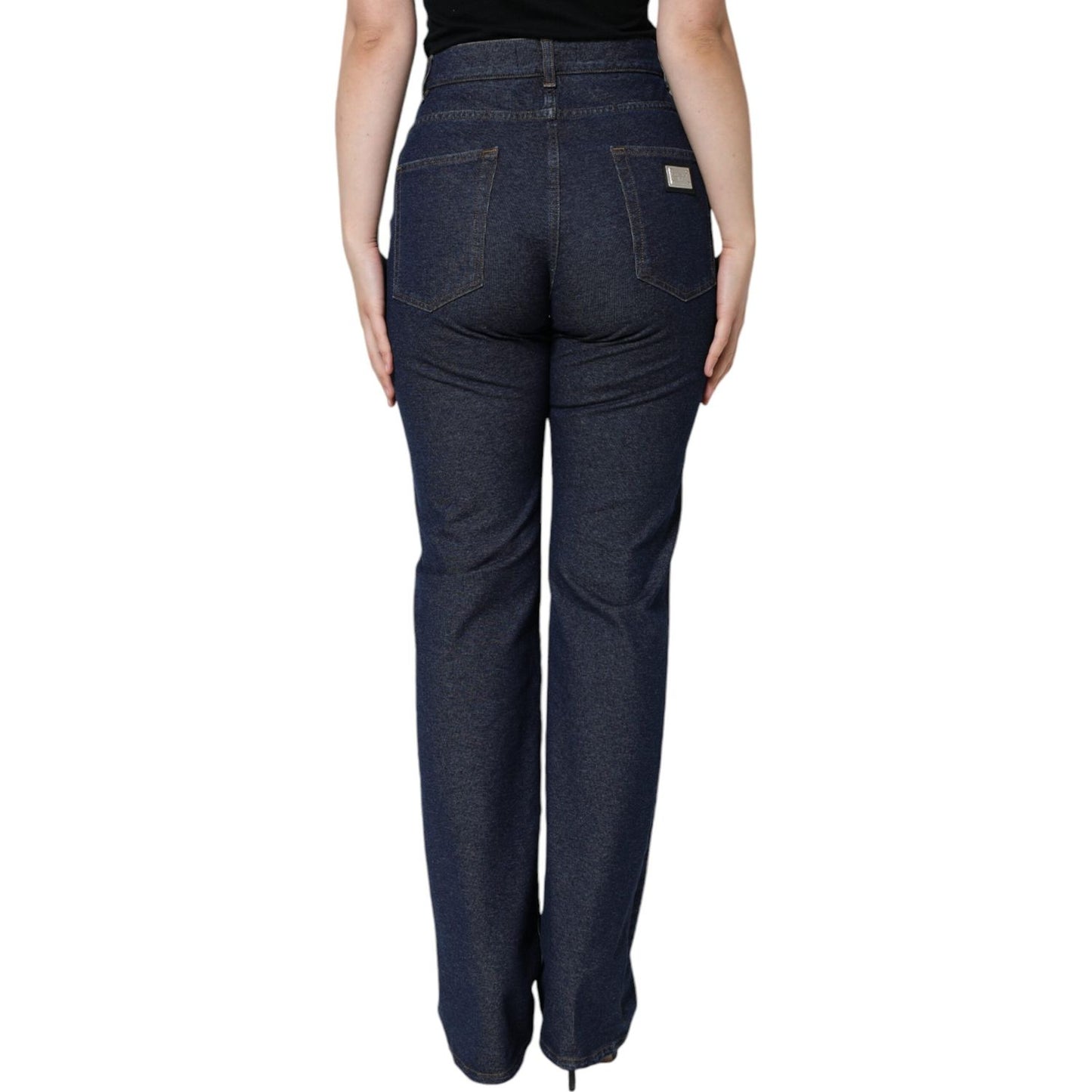 Dolce & Gabbana Dark Blue Cotton Stretch Straight Denim Jeans PAN74025-40