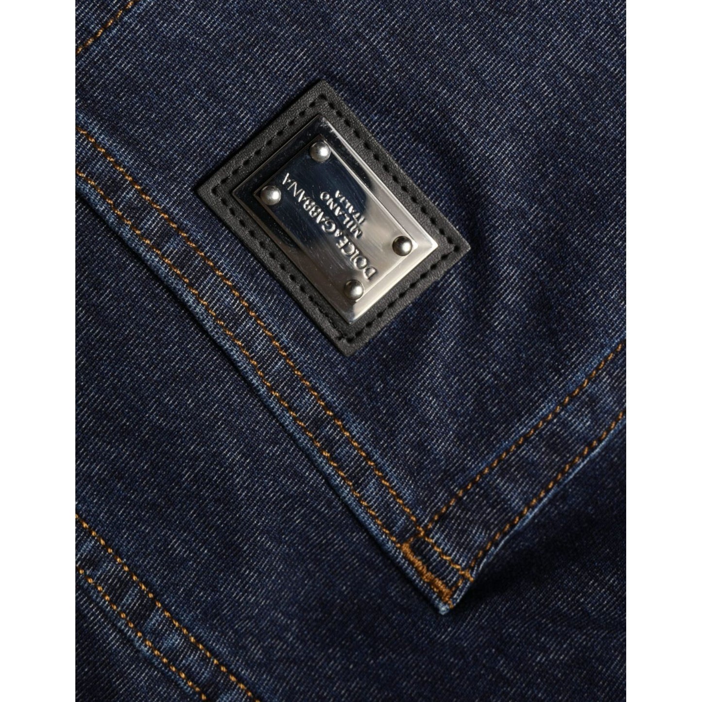 Dolce & Gabbana Dark Blue Cotton Stretch Straight Denim Jeans PAN74025-40