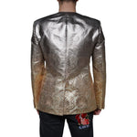 Dolce & Gabbana Gold Jacquard Single Breasted Dress Blazer JKT4071-50