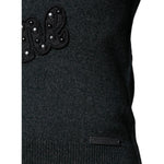 Dolce & Gabbana Gray Embellished Crew Neck Pullover Sweater TSH86975-44