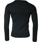 Dolce & Gabbana Gray Embellished Crew Neck Pullover Sweater TSH86975-44