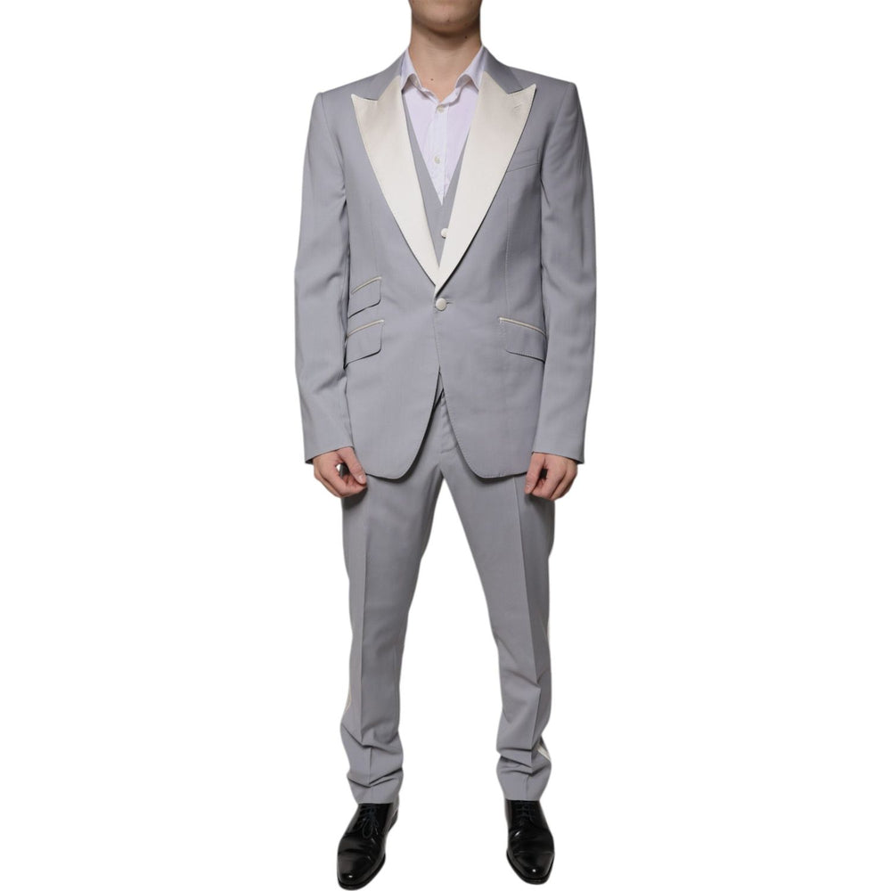 Dolce & Gabbana Gray Wool 3 Piece Slim Fit Formal Suit KOS2259-50