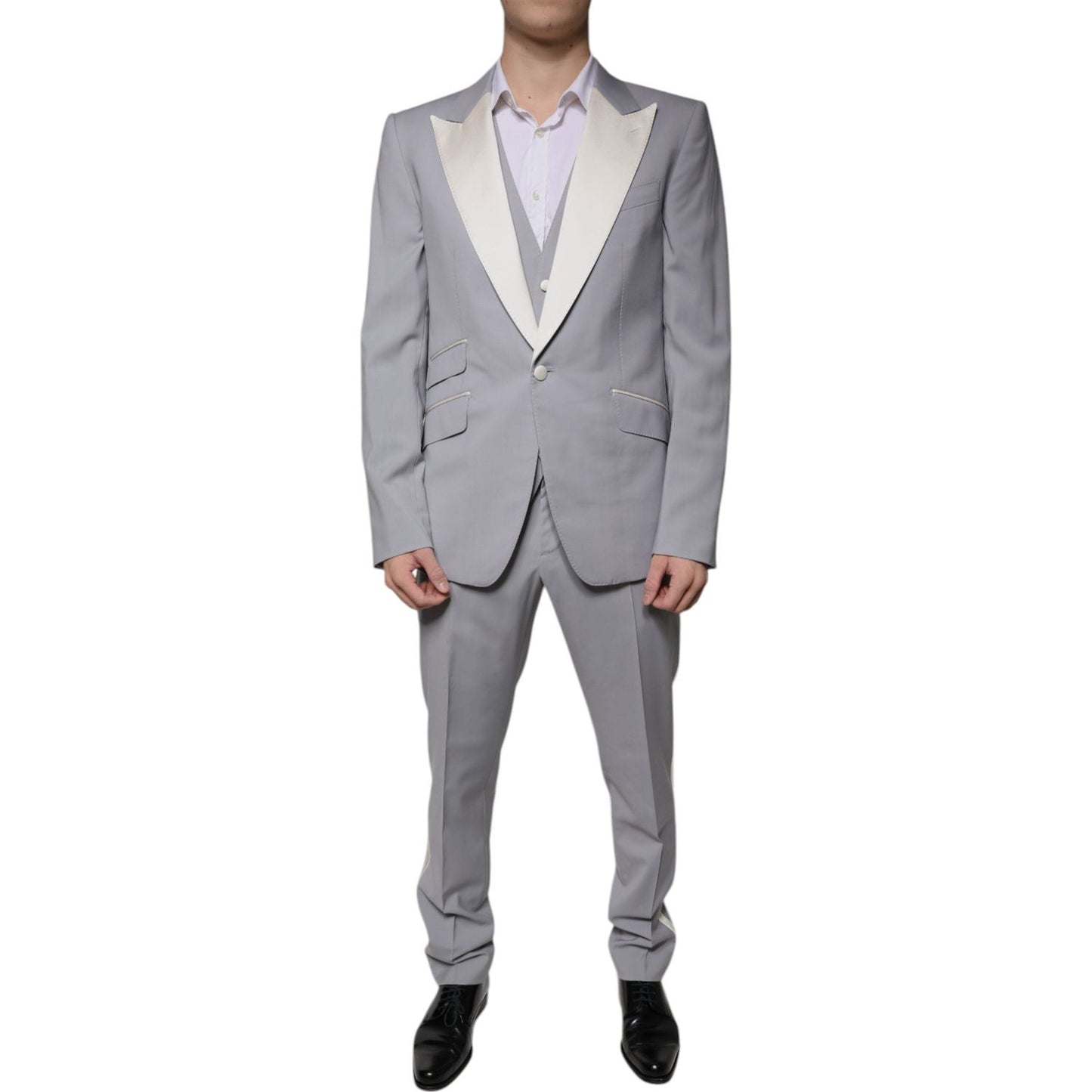 Dolce & Gabbana Gray Wool 3 Piece Slim Fit Formal Suit KOS2259-50