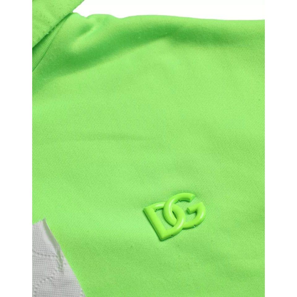 Dolce & Gabbana Green Logo Hooded Pullover Sweatshirt Sweater TSH86333-48