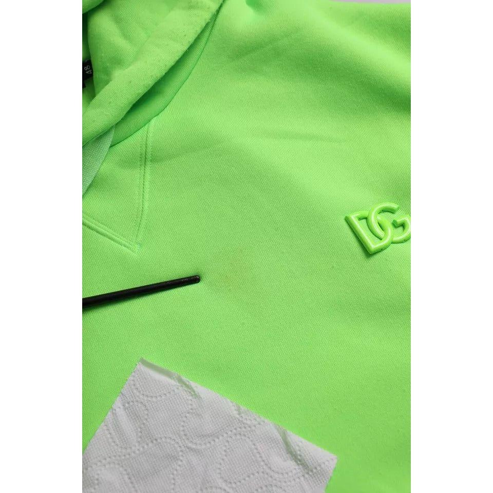 Dolce & Gabbana Green Logo Hooded Pullover Sweatshirt Sweater TSH86333-48