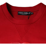 Dolce & Gabbana Maroon DG Logo Cotton Men Sweatshirt Sweater TSH87001-46