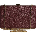Dolce & Gabbana Maroon Leather Clutch Evening Crossbody Bag BAG4132