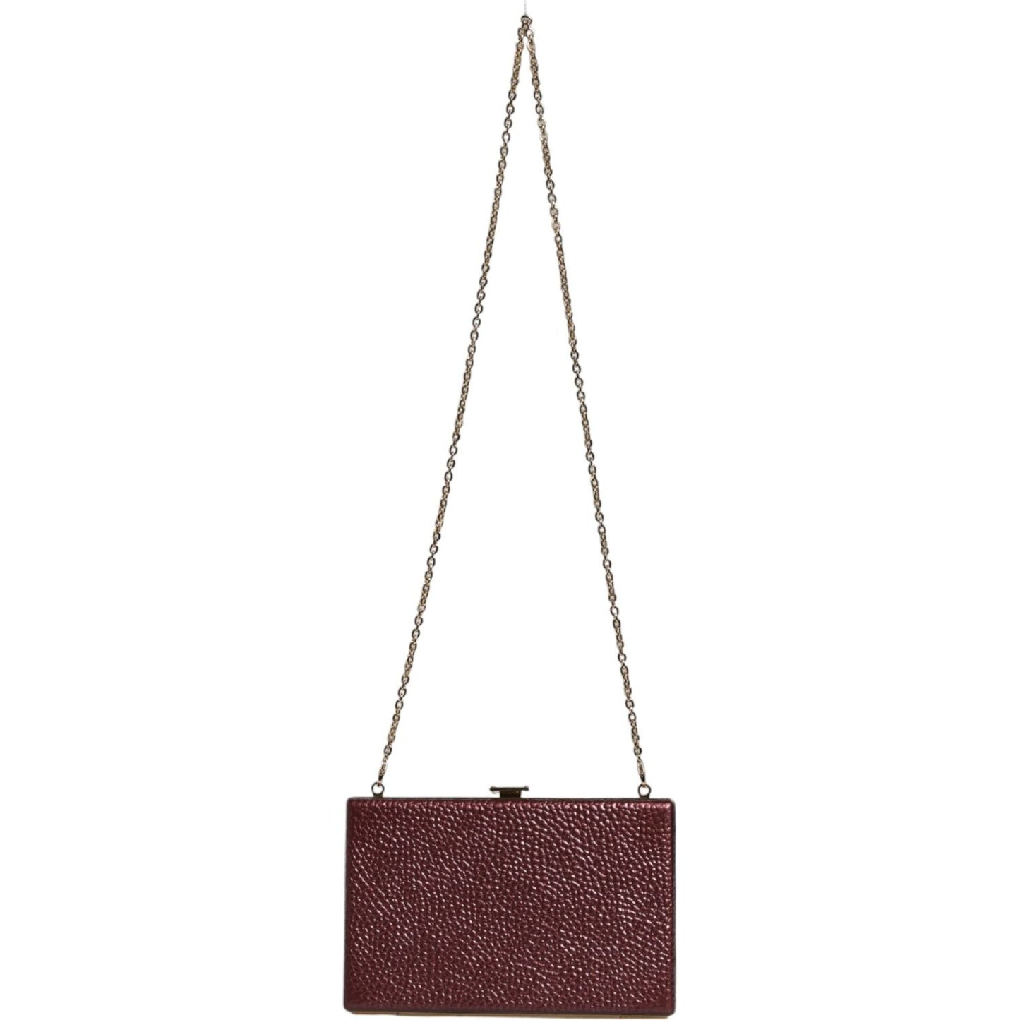 Dolce & Gabbana Maroon Leather Clutch Evening Crossbody Bag BAG4132