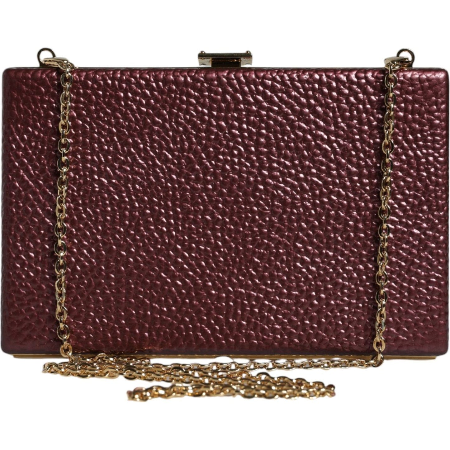 Dolce & Gabbana Maroon Leather Clutch Evening Crossbody Bag BAG4132