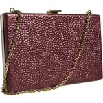 Dolce & Gabbana Maroon Leather Clutch Evening Crossbody Bag BAG4132