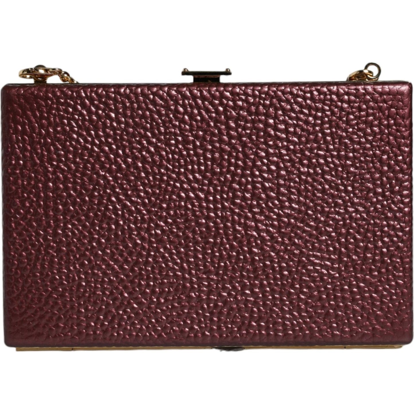 Dolce & Gabbana Maroon Leather Clutch Evening Crossbody Bag BAG4132