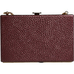 Dolce & Gabbana Maroon Leather Clutch Evening Crossbody Bag BAG4132