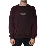Dolce & Gabbana Maroon Logo Crew Neck Men Sweatshirt Sweater TSH7915-44