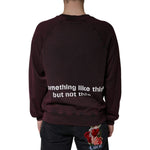 Dolce & Gabbana Maroon Logo Crew Neck Men Sweatshirt Sweater TSH7915-44
