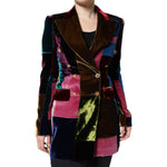Dolce & Gabbana Multicolor Double Breasted Patchwork Blazer Jacket JKT4180-40