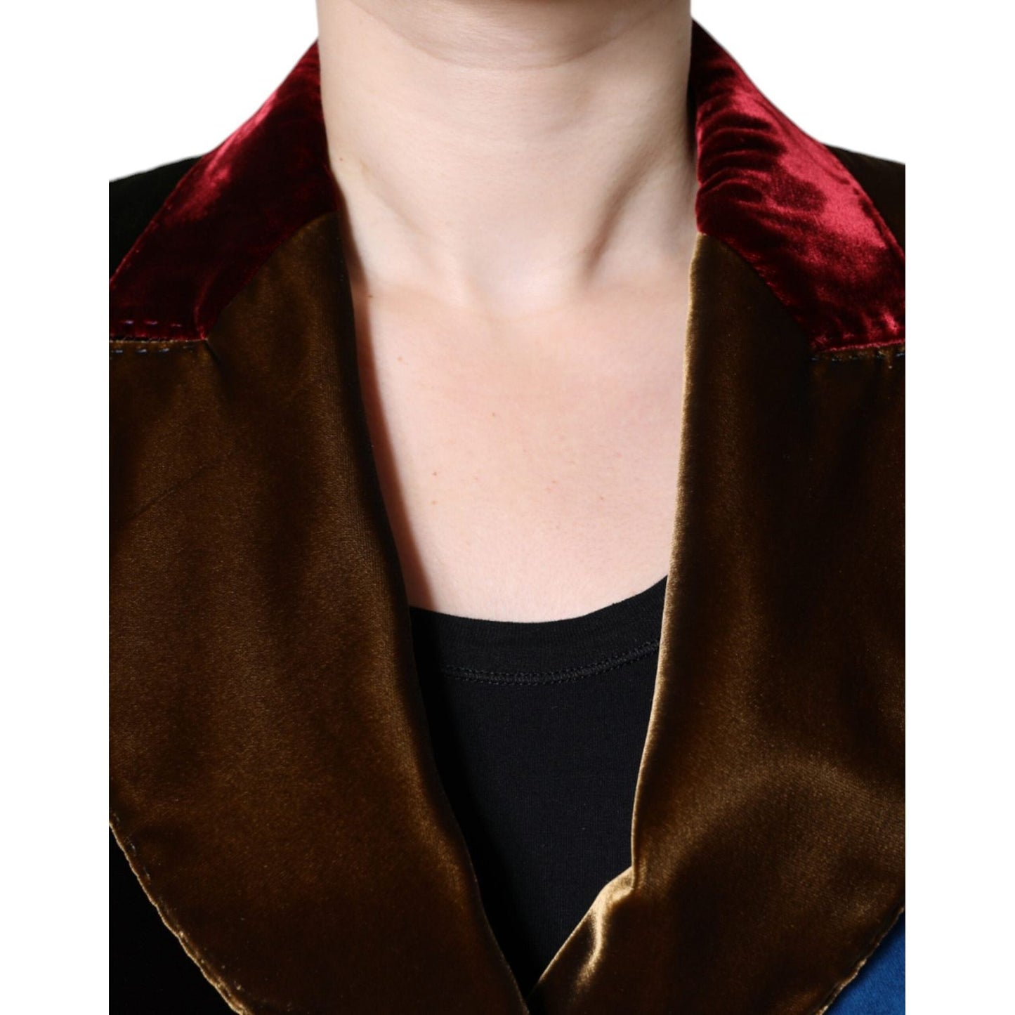 Dolce & Gabbana Multicolor Double Breasted Patchwork Blazer Jacket JKT4180-40