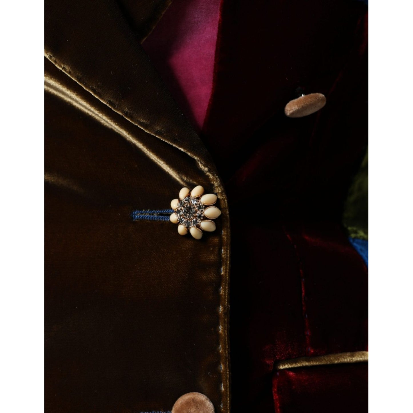 Dolce & Gabbana Multicolor Double Breasted Patchwork Blazer Jacket JKT4180-40