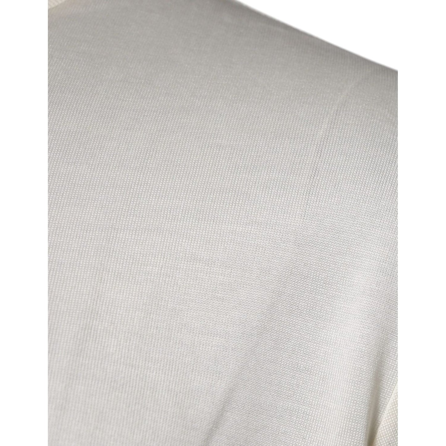 Dolce & Gabbana Off White Silk Crew Neck Short Sleeve T-shirt TSH87255-48