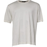 Dolce & Gabbana Off White Silk CrewNeck Short Sleeve T-shirt TSH87254-54
