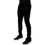Dolce & Gabbana Violet Velvet Cotton Men Dress Formal Pants PAN75197-48