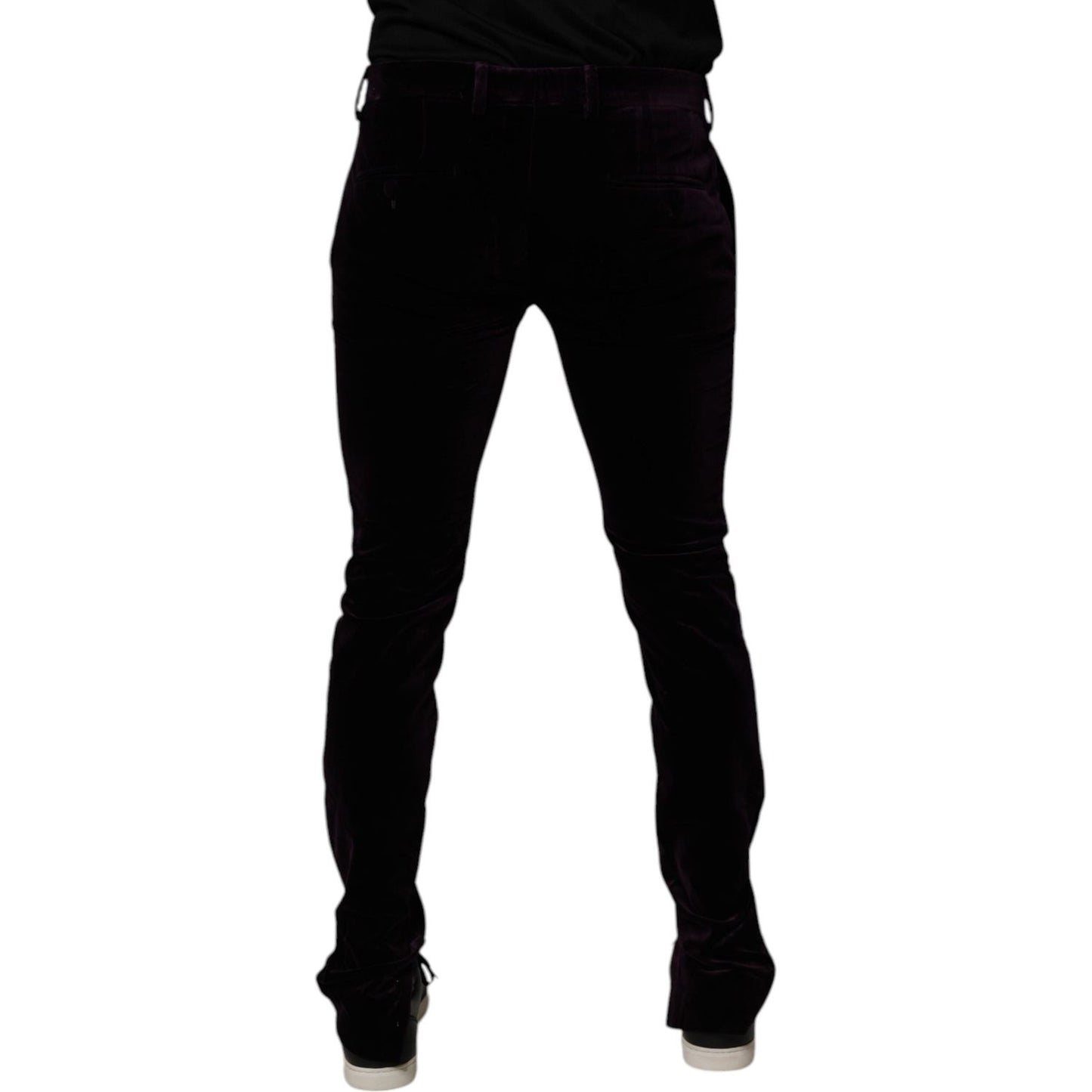 Dolce & Gabbana Violet Velvet Cotton Men Dress Formal Pants PAN75197-48
