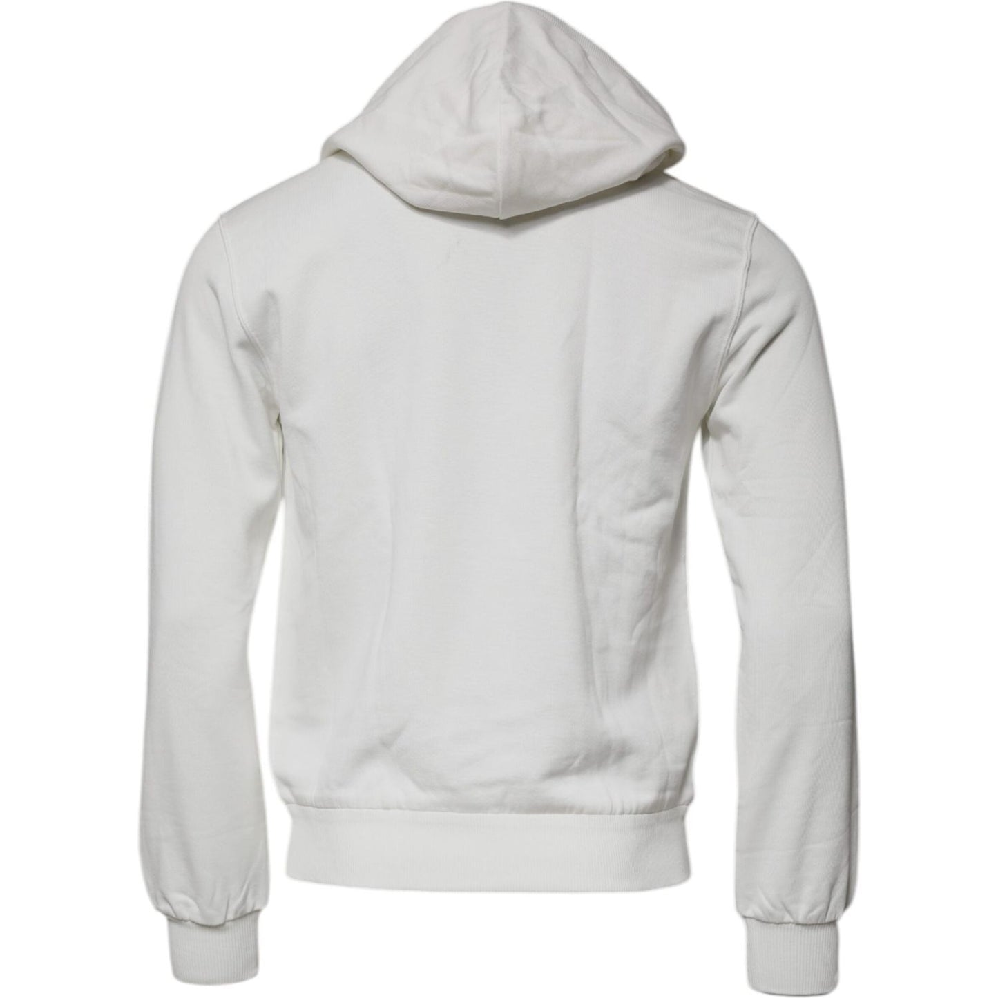 Dolce & Gabbana White Caesar Cotton Hooded Pullover Sweater TSH87566-46
