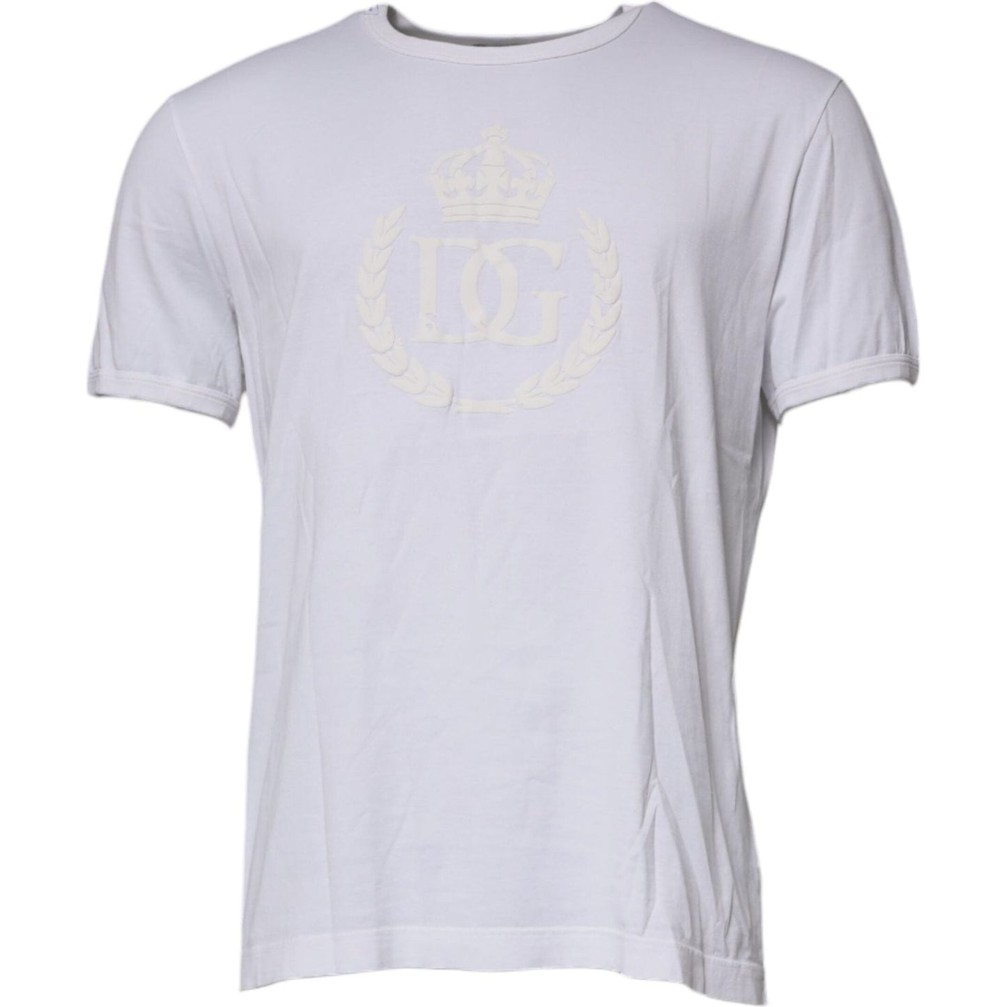 Dolce & Gabbana White Logo Embossed Cotton Crewneck T-shirt TSH28273-52