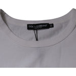 Dolce & Gabbana White Logo Embossed Cotton Crewneck T-shirt TSH28273-52