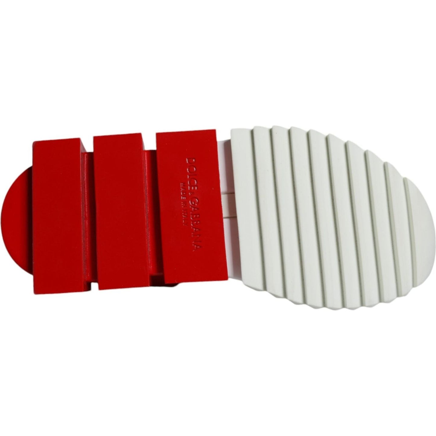 Dolce & Gabbana White Red Low Top Sorrento Men Sneakers Shoes LA11793-36
