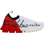 Dolce & Gabbana White Red Low Top Sorrento Men Sneakers Shoes LA11837-37