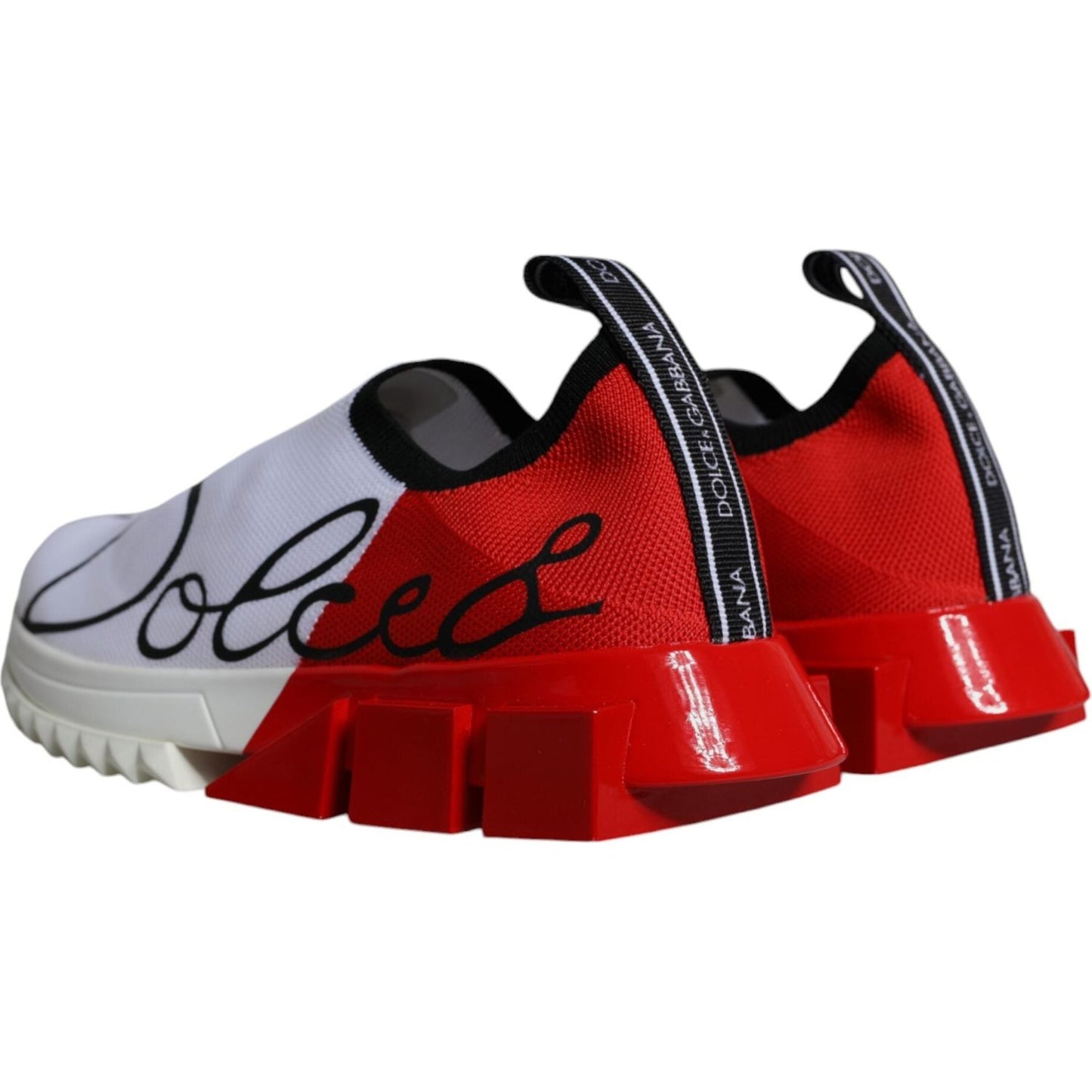 Dolce & Gabbana White Red Low Top Sorrento Men Sneakers Shoes LA11837-37