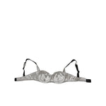 Dolce & Gabbana Gray Acetate Stretch Balconcino Bra Underwear with silk finish and structured support, front view.