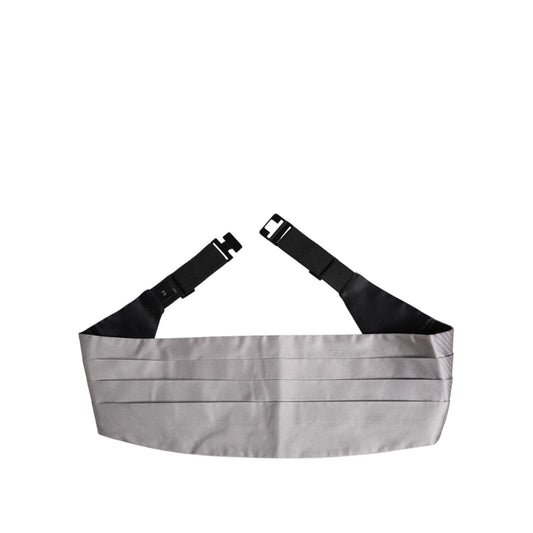Dolce & Gabbana Gray Men 100% Silk Belt Wide Waist Cummerbund BEL9455-44