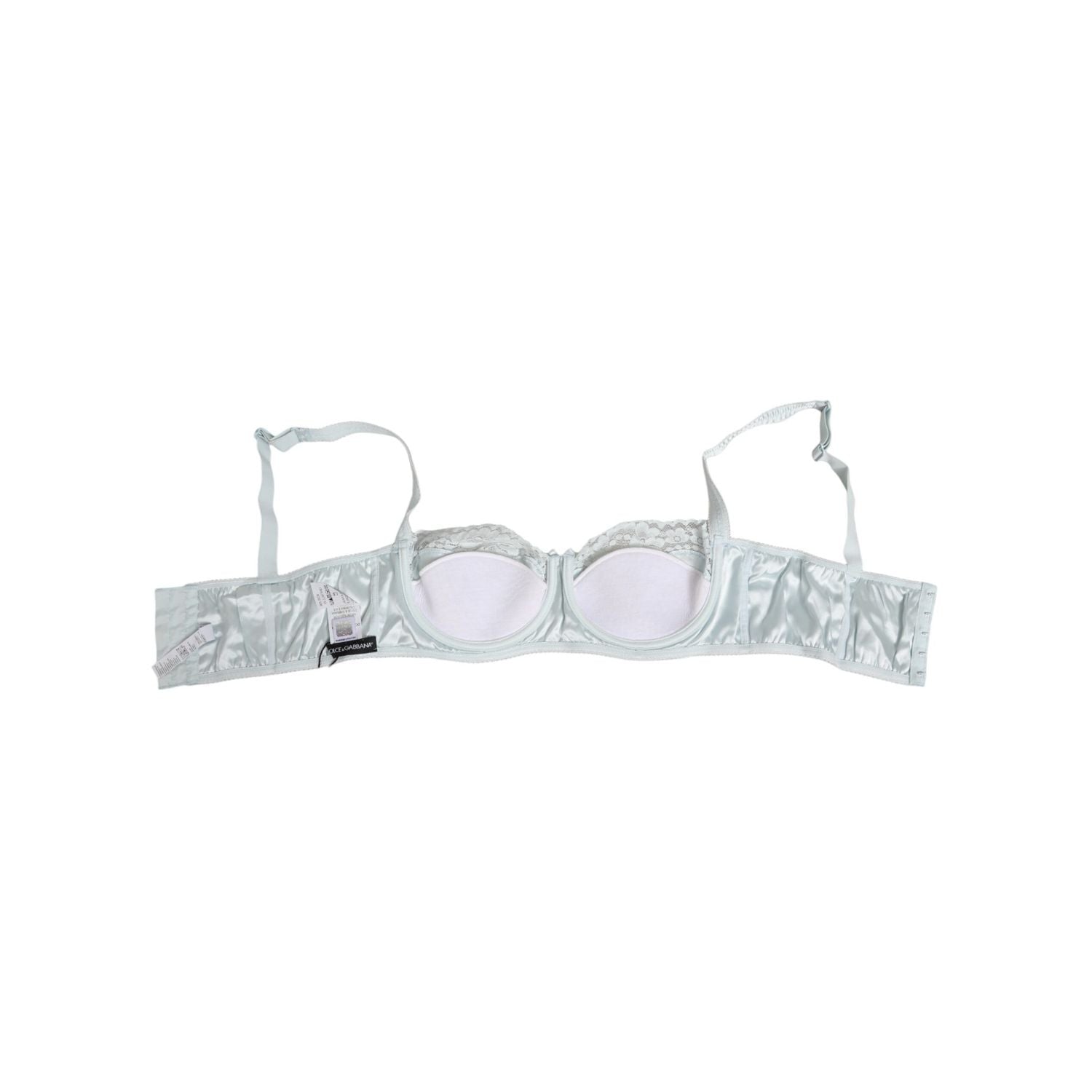 Dolce & Gabbana Light Blue Silk Semi-Padded Balconette Underwear