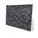 Dolce & Gabbana Multicolor Leopard Jacquard Logo Plaque Document Briefcase Bag for stylish document storage.