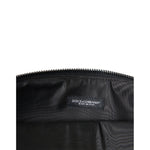 Dolce & Gabbana Multicolor Leopard Jacquard Logo Plaque Document Briefcase Bag interior showing brand tag