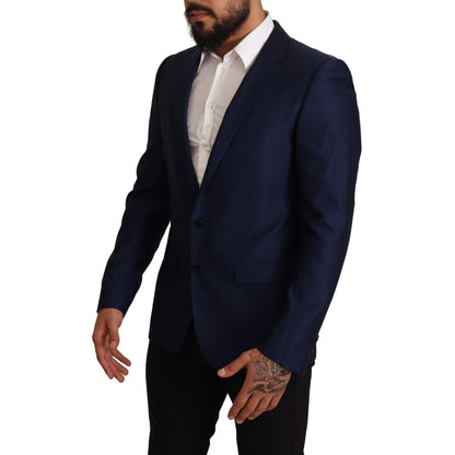 Dolce & Gabbana Navy Blue Slim Fit Jacket MARTINI Blazer - Stylish Formal Wear
