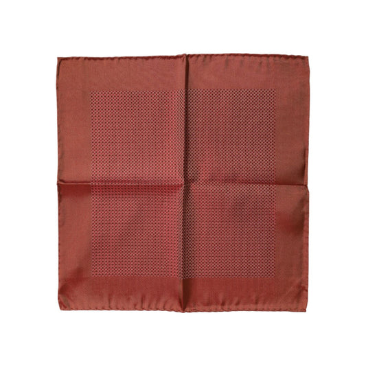 Dolce & Gabbana Orange Silk Square Men Foulard Scarf MS7554