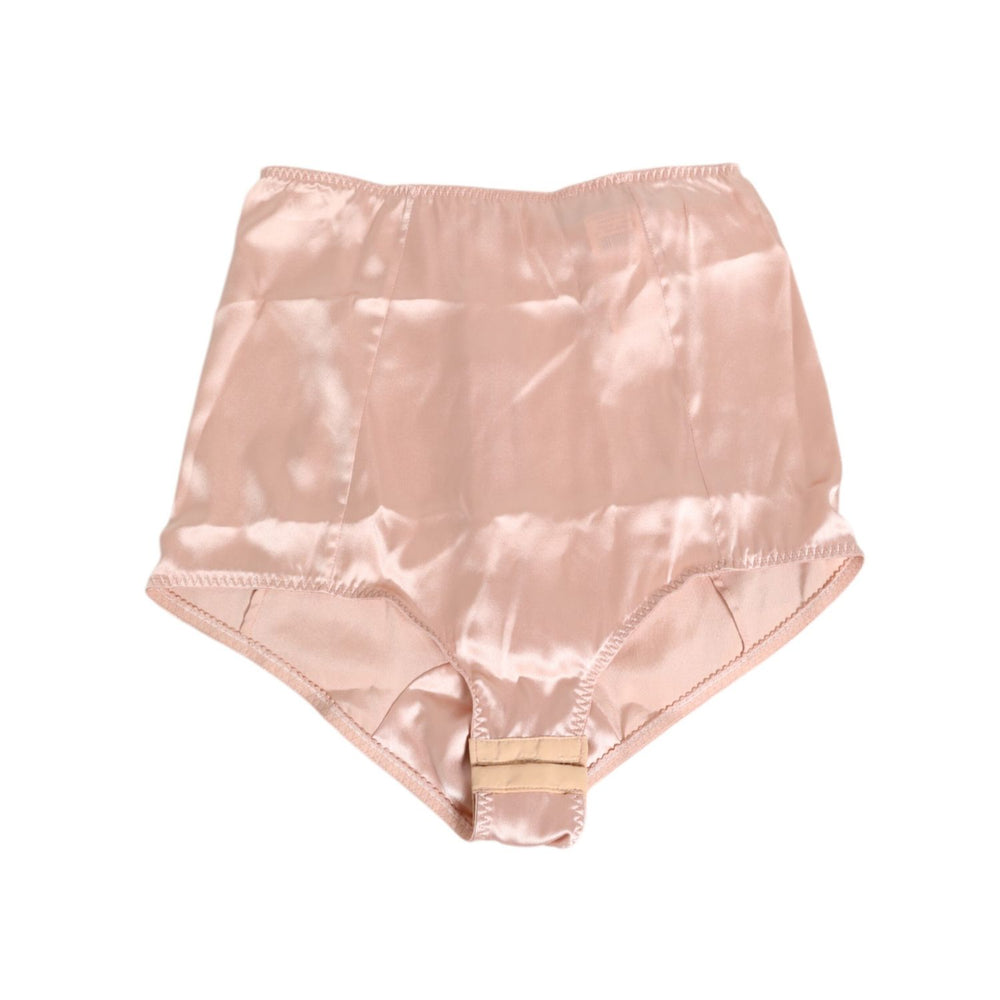 Dolce & Gabbana Pink Acetate High Waist Shorts Panty Underwear in soft, elegant pink with logo details, made in Italy.