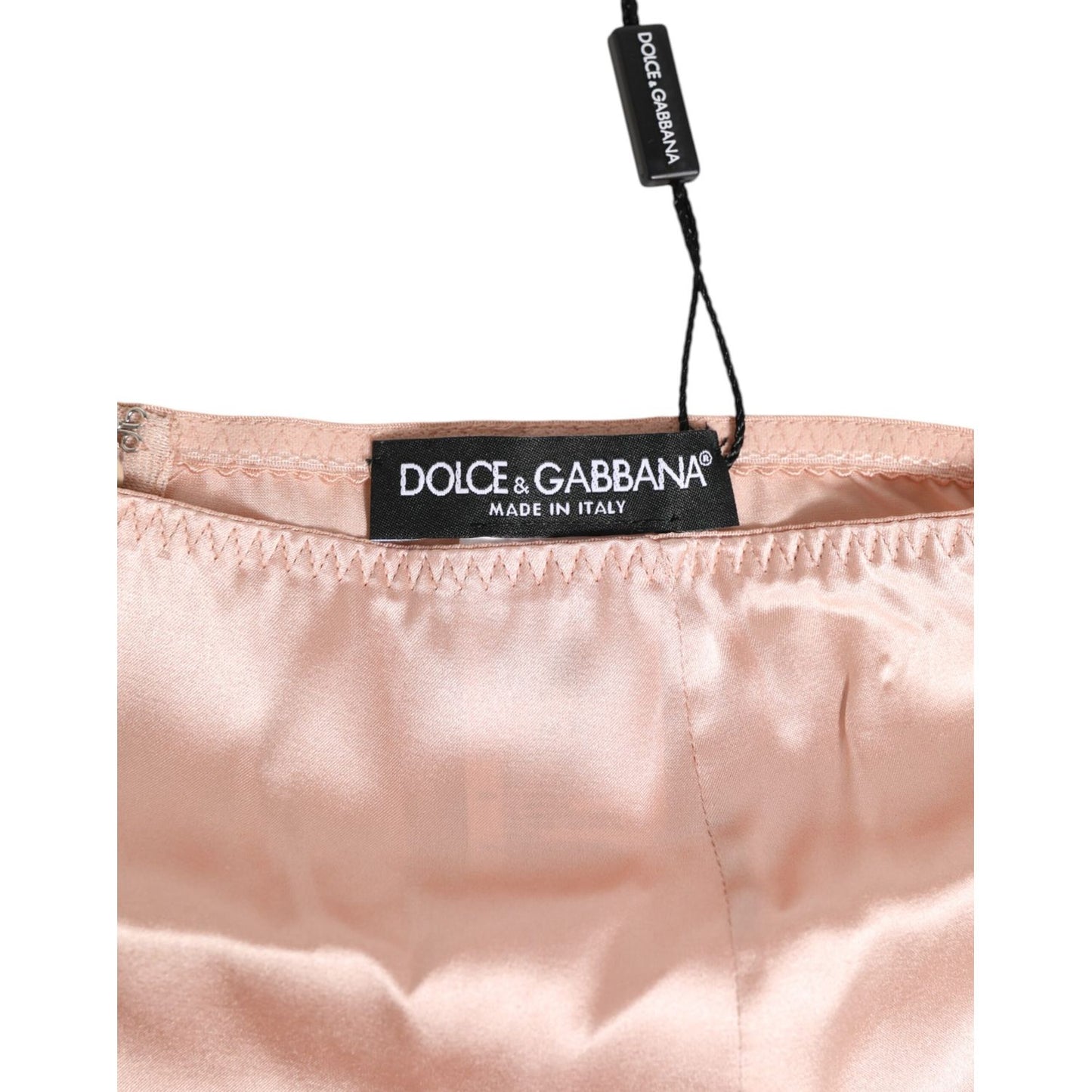 Dolce & Gabbana Pink Acetate High Waist Shorts Panty Underwear label close-up