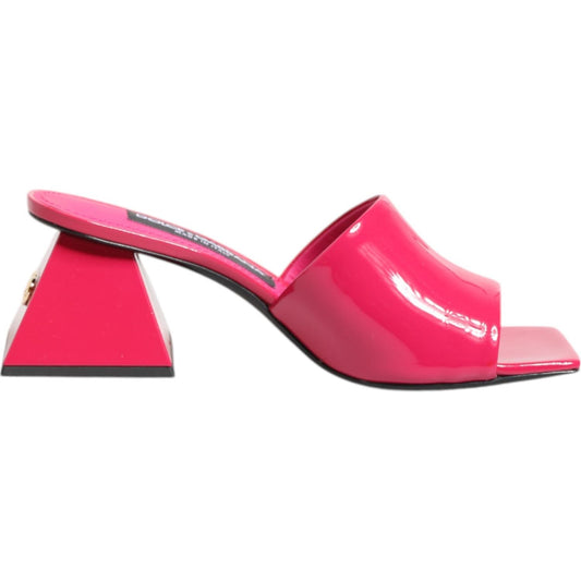 Dolce & Gabbana Pink Open Toe Block Heel Mules Sandals Shoes