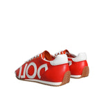 Dolce & Gabbana Red White Leather Logo Casual Sneakers Shoes, low-top, multicolor leather with logo, exclusive Italian craftsmanship.