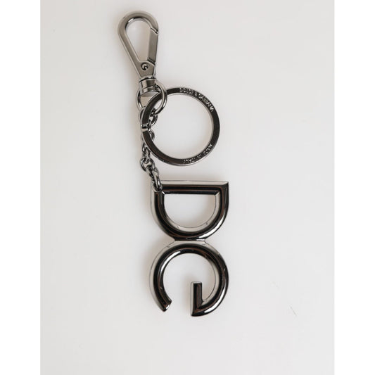 Dolce & Gabbana Silver Brass DG Logo Metal Keychain Holder Men Keyring SMY11214