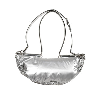 Dolce & Gabbana Silver Crystal-Embellished Belt Strap Bag