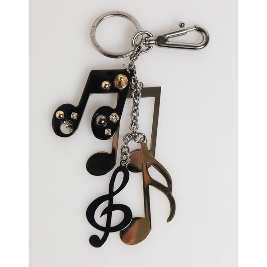Dolce & Gabbana Silver Musical Note Key Holder Keychain Bag Charm Keyring SMY11026