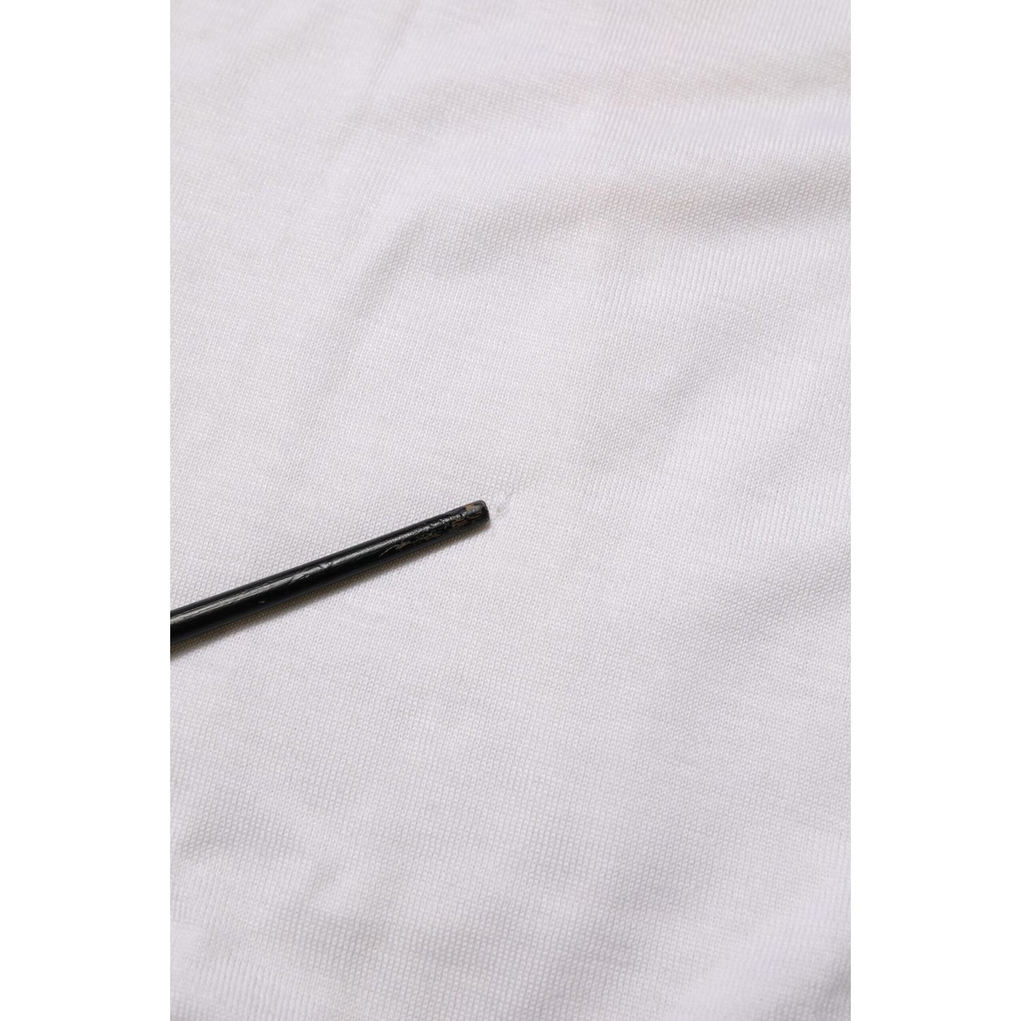 Dolce & Gabbana White Cashmere Logo V-neck Pullover Sweater