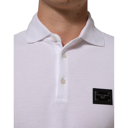 Dolce & Gabbana White Collared Short Sleeves Polo Men T-shirt