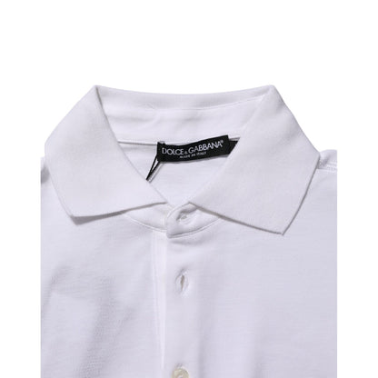 Dolce & Gabbana White Collared Short Sleeves Polo Men T-shirt