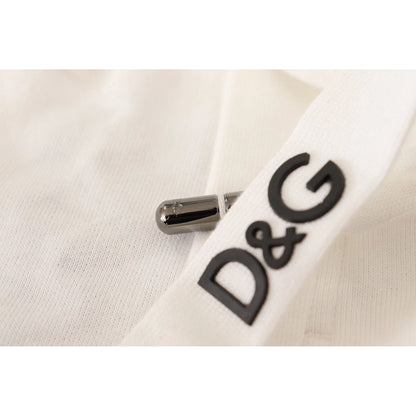 Dolce & Gabbana White Cotton Logo Patch Sweatpants Jogging Pants